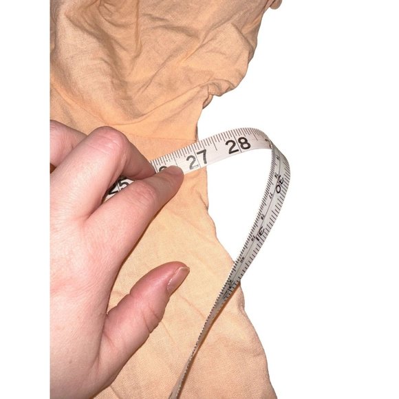 Sandro Linen Blend Roll Tab Top Plus Size 3X Peach Orange V Neck - Picture 5 of 6